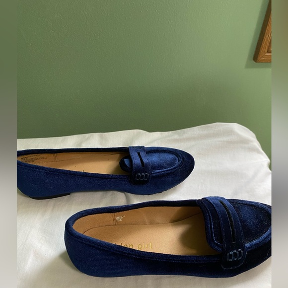 Madden Girl Blue Velvet Loafers - Picture 3 of 5